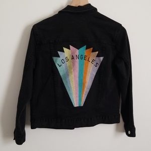*SOLD*Pacsun Embroidered Black Denim Jacket